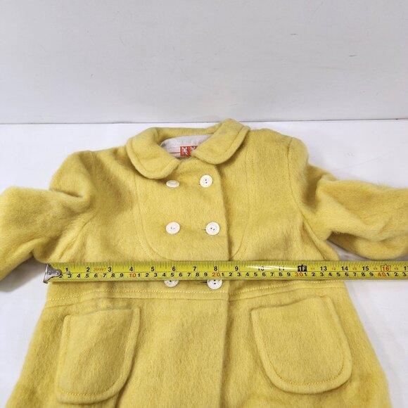 Vintage May May Baby Winter Coat Yellow Wool 18 Months - Picture 9 of 10